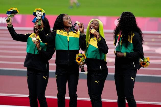 Tokyo 2020 in 2021, athletics, 4x100m relay women, award ceremony