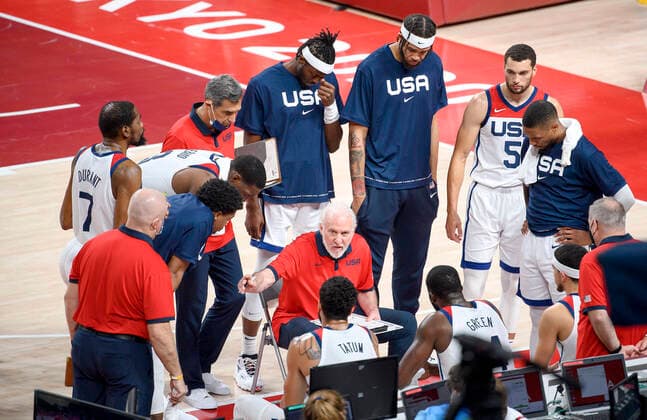 POPOVICH Gregg, Coach USA, gives instructions to his players, France FRA United States of America USA 82 87, Basketball, Mens Basketball Final, on 07 08 2021 Summer Olympics 2020, from 23 07 08 2021 in Tokyo Japan