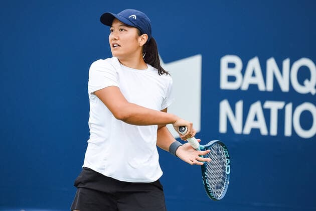 August 07, 2021: Harmony Tan (FRA) tracks her return during the WTA, Tennis Damen National Bank Open qualifying round match at IGA Stadium in Montreal, Quebec. CSM Montreal Canada - ZUMAc04_ 20210807_zaf_c04_007 Copyright: xDavidxKirouacx