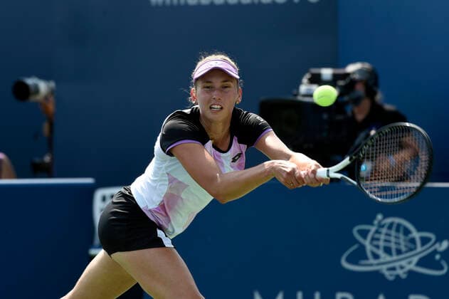 August 7, 2021, San Jose, California, USA: San Jose, California, U.S. - ELISE MERTENS lost her semi-final match to Daria Kasatkina on Saturday at the Mubadala Silicon Valley Classic tournament. San Jose USA - ZUMAw332 20210807_zap_w332_025 Copyright: xNealxWatersx