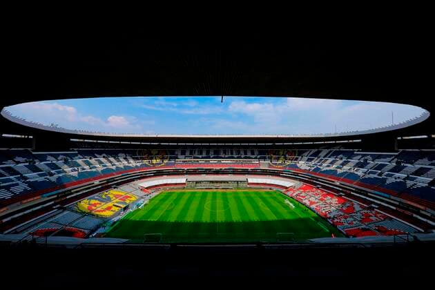 View of the Azteca stadium prior the Apertura tournament soccer match between Club America and Club Puebla in Mexico City, Mexico, 07 August 2021. Club América vs. Club Puebla !ACHTUNG: NUR REDAKTIONELLE NUTZUNG!  Copyright: xCARLOSxRAMÍREZx AMDEP8236 20210808-ac6dcd1b9f76b9af4255e163f4f878779997d979