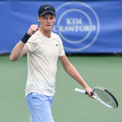 August 7, 2021, Washington, D.C, U.S: JANNIK SINNER pumps his fist during his match against Jenson Brooksby at the Rock Creek Tennis Center. Washington U.S. - ZUMAg196 20210807_zap_g196_016 Copyright: xKylexGustafsonx