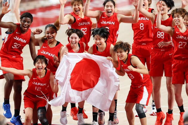 Japan women s team group, Mannschaftsbild, Totale (JPN), AUGUST 8, 2021 - Basketball : Women s Final match between United States 90-75 Japan during the Tokyo 2020 Olympic Games, Olympische Spiele, Olympia, OS at the Saitama Super Arena in Saitama, Japan. Noxthirdxpartyxsales  (166755629)