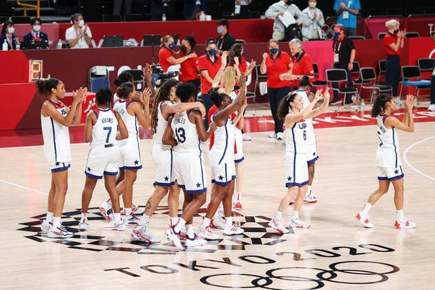 United State team group, Mannschaftsbild, Totale (USA), AUGUST 8, 2021 - Basketball : Women s Final match between United States 90-75 Japan during the Tokyo 2020 Olympic Games, Olympische Spiele, Olympia, OS at the Saitama Super Arena in Saitama, Japan. Noxthirdxpartyxsales  (166762553)