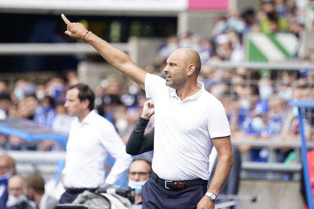 GERALD BATICLE (ENTRAINEUR ANGERS SCO) FOOTBALL : Strasbourg vs Angers - Ligue 1 Uber Eats - 08 08 2021 FEP Panoramic 