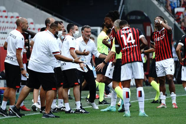Christophe Galtier (entraineur de l OGC Nice) FOOTBALL : OGC Nice vs Reims - Ligue 1 Uber Eats - Nice - 08 08 2021 NorbertScanella PanoramiC 