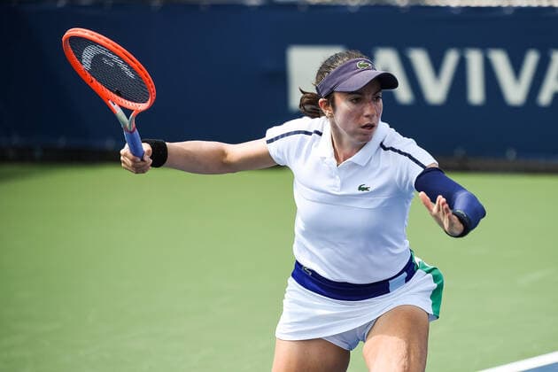 August 08, 2021: Look on Christina McHale (USA) during the WTA, Tennis Damen National Bank Open qualifying round match at IGA Stadium in Montreal, Quebec. CSM Montreal Canada - ZUMAc04_ 20210808_zaf_c04_012 Copyright: xDavidxKirouacx