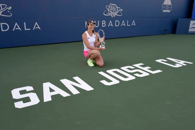 August 8, 2021, San Jose, California, USA: San Jose, California, U.S. - DANIELLE COLLINS beat her opponent Daria Kasatkina to take her second tournament win in a row at the 50th Anniversary Mubadala Silicon Valley Classic in San Jose on Sunday. San Jose USA - ZUMAw332 20210808_zap_w332_044 Copyright: xNealxWatersx