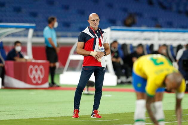 Luis De La Fuente (ESP), AUGUST 7, 2021 - Football Soccer : Tokyo 2020 Olympic Games, Olympische Spiele, Olympia, OS Men s football Gold medal match between Brazil 2-1 Spain at the International Stadium Yokohama in Yokohama, Japan. Noxthirdxpartyxsales  (0128820764st)