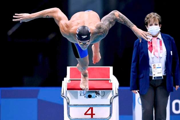DRESSEL Caeleb Team USA Olympiasieger Erfolgreichster Teilnehmer der Olympischen Sommerspiele TOKYO 2020 TOKYO Olympic Games, Olympische Spiele, Olympia, OS 2020 Sommerspiele in Tokyo Schwimmen am 28. 07.2021 in Tokyo *** DRESSEL Caeleb Team USA Olympic champion Most successful participant in TOKYO 2020 TOKYO Olympic games 2020 Summer Games in Tokyo Swimming on 28 07 2021 in Tokyo