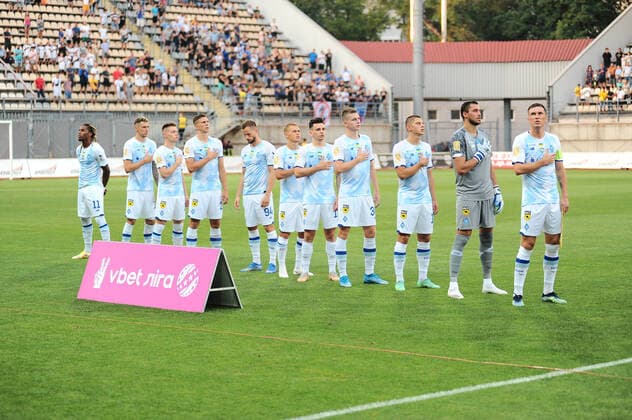 Zaporizhzhia, Ukraine - August 7, 2021: Team photo of Dinamo Kyiv. The football match of UPL championship FC Zorya Luhansk vs FC Dinamo Kyiv Copyright: xVitaliixKliuievx