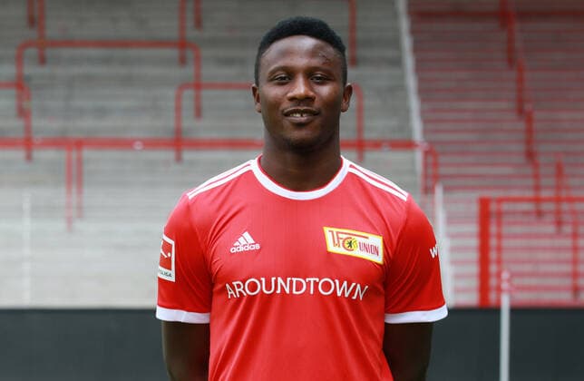 Suleiman Abdullahi Sport Football Soccer Bundesliga Men DFL Porträttermin Season 2020 2021 08 2021 1 FC Union Berlin FCU squad, presentation, presentation, press event, portrait portrait