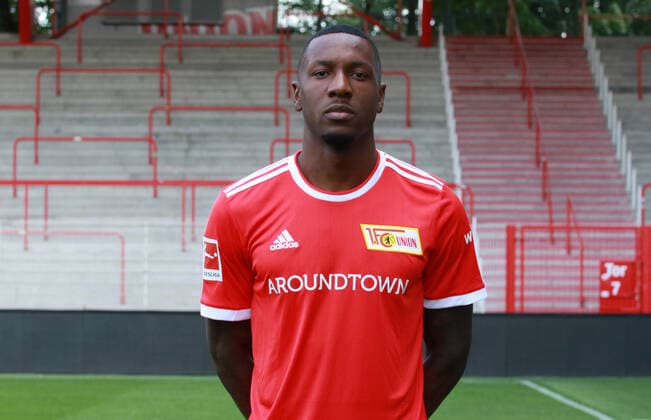 Sheraldo Becker Sport Football Soccer Bundesliga Men DFL Porträttermin Season 2021 2022 08 2021 1 FC Union Berlin FCU squad, introduction, presentation, press event, portrait portrait