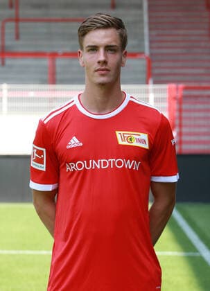 Laurenz Dehl Fußball Fussball Bundesliga Herren DFL Porträttermin Saison 2021 2022 08.2021 1.FC Union Berlin FCU Kader, Vorstellung, Präsentation, Pressetermin, Portrait Porträt *** Laurenz Dehl Sport Football Soccer Bundesliga Men DFL Porträttermin Season 2021 2022 08 2021 1 FC Union Berlin FCU squad, introduction, presentation, press appointment, portrait portrait