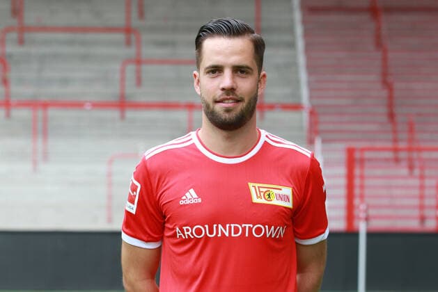 Niko Gießelmann Sport Football Soccer Bundesliga Men DFL Porträttermin Season 2021 2022 08 2021 1 FC Union Berlin FCU squad, introduction, presentation, press appointment, portrait portrait