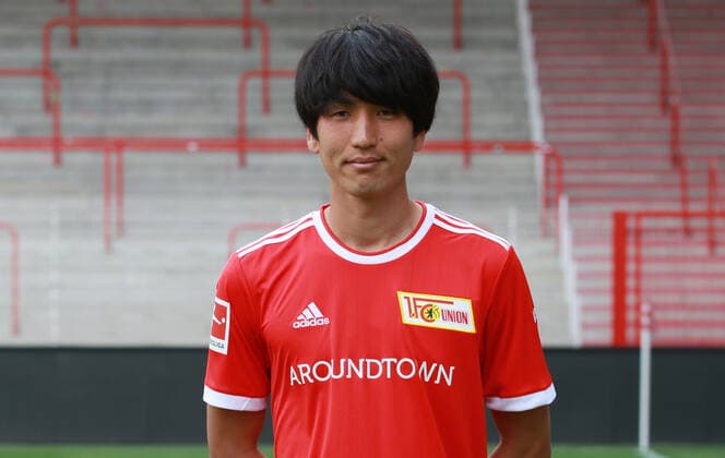 Genki Haraguchi Sport Football Soccer Bundesliga Men DFL Porträttermin Season 2021 2022 08 2021 1 FC Union Berlin FCU squad, introduction, presentation, press event, portrait portrait