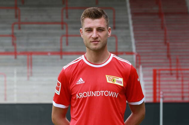 Robin Knoche Sport Football Soccer Bundesliga Men DFL Porträttermin Saison 2021 2022 08 2021 1 FC Union Berlin FCU squad, introduction, presentation, press appointment, portrait portrait