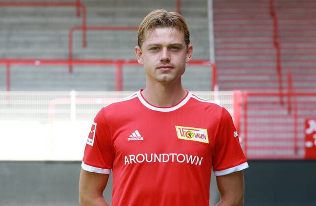 Julian Ryerson Sport Football Soccer Bundesliga Men DFL Porträttermin Season 2021 2022 08 2021 1 FC Union Berlin FCU squad, introduction, presentation, press appointment, portrait portrait