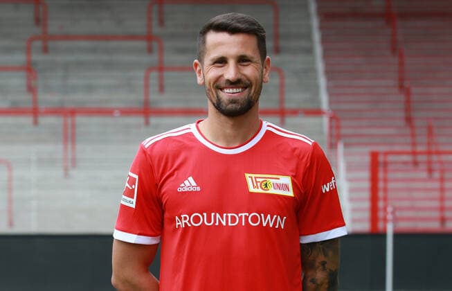 Pawel Wszolek Sport Football Soccer Bundesliga Men DFL Porträttermin Season 2021 2022 08 2021 1 FC Union Berlin FCU squad, introduction, presentation, press event, portrait portrait