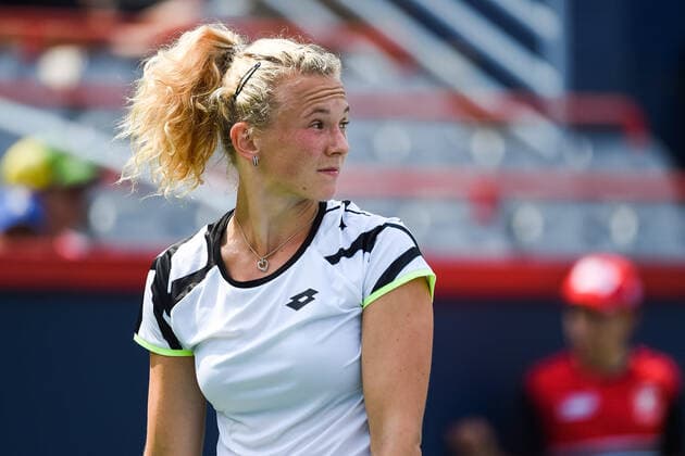 August 09, 2021: Look on Katerina Siniakova (CZE) during the WTA, Tennis Damen National Bank Open first round match at IGA Stadium in Montreal, Quebec. CSM Montreal Canada - ZUMAc04_ 20210809_zaf_c04_076 Copyright: xDavidxKirouacx
