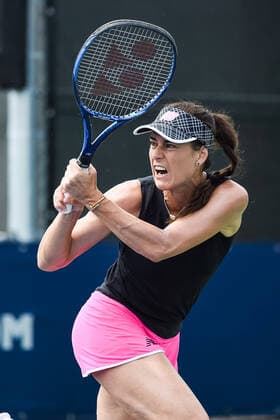 MONTREAL, QC - AUGUST 09: Look on Sorana Cirstea (ROU) during the first round WTA, Tennis Damen National Bank Open match on August 9, 2021 at IGA Stadium in Montreal, QC (Photo by David Kirouac Icon Sportswire) TENNIS: AUG 09 National Bank Open Icon210809055
