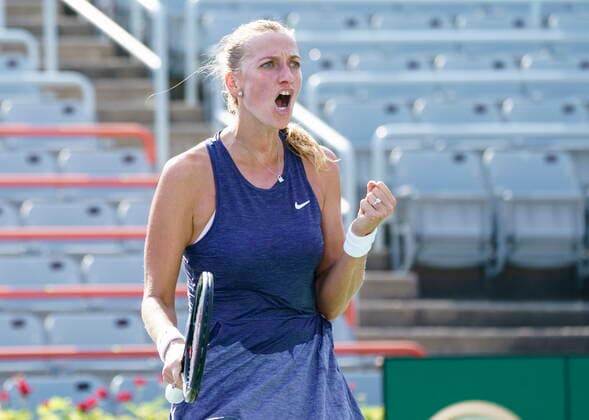 August 10, 2021, Montreal, PQ, Canada: Petra Kvitova of the Czech Republic reacts during her match against Fiona Ferro of France during second round of play at the National Bank Open tennis tournament Tuesday August 10, 2021 in Montreal. Petra Kvitova  - ZUMAc35_ 20210810_zaf_c35_112 Copyright: xPaulxChiassonx