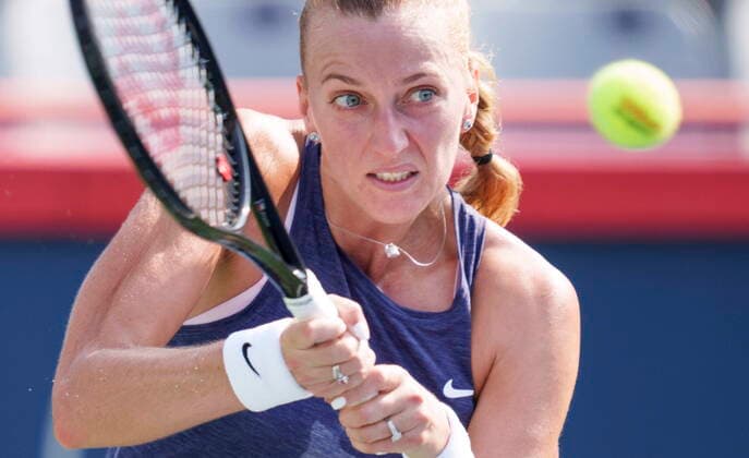 August 10, 2021, Montreal, PQ, Canada: Petra Kvitova of the Czech Republic returns to Fiona Ferro of France during second round of play at the National Bank Open tennis tournament Tuesday August 10, 2021 in Montreal. Petra Kvitova  - ZUMAc35_ 20210810_zaf_c35_113 Copyright: xPaulxChiassonx
