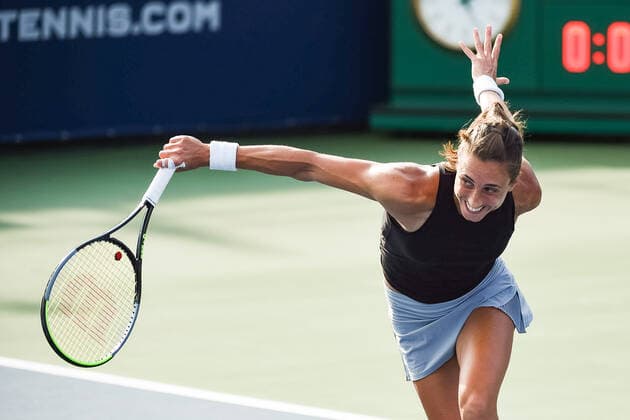 August 10, 2021: Look on Petra Martic (CRO) during the WTA, Tennis Damen National Bank Open first round match at IGA Stadium in Montreal, Quebec. CSM Montreal Canada - ZUMAc04_ 20210810_zaf_c04_060 Copyright: xDavidxKirouacx