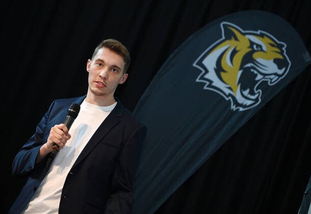 Basketball 2 Bundesliga 2021 2022 10 08 2021 Press conference, presentation of the strategy of the Tigers Tuebingen New manager, Jascha Maus