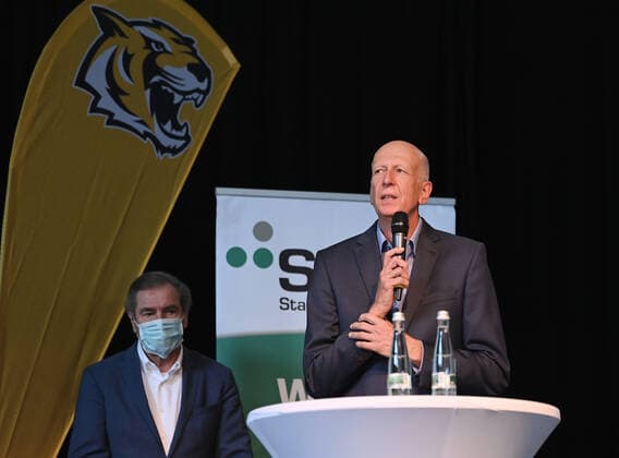 Basketball 2 Bundesliga 2021 2022 10 08 2021 Press conference, presentation of the strategy of the Tigers Tuebingen Thomas Veeser Tigers Tuebingen