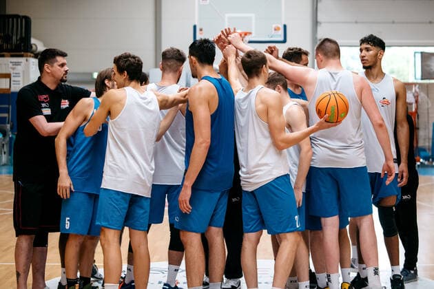 Training Medipolis SC Jena BARMER 2 Basketball Bundesliga ProA season 2021 2022 on 11 8 2021 The team is together Sparkassen Arena Jena training hall