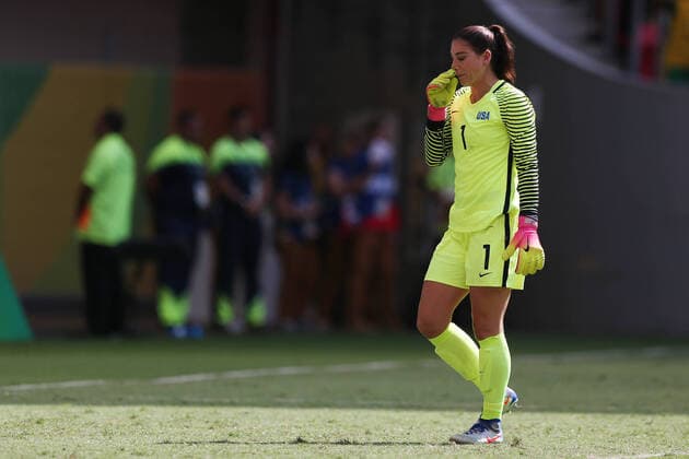 Mandatory Credit: Photo by Adalberto Marques Agif Shutterstock (5828122d) Hope Solo of United States during the match against Sweden at the Rio 2016 Olympic Games, Olympische Spiele, Olympia, OS match at Mane Garrincha Stadium on august 12, 2016 in Brasilia, Brazil. Hope Solo of United States during the match against Sweden at the Rio 2016 Olympic Games match at Mane Garrincha Stadium on august 12, 2016 in Brasilia, Brazil. Hope Solo of United States during the match against Sweden at the Rio 2016 Olympic Games match at Mane Garrincha Stadium on august 12, 2016 in Brasilia, Brazil.  Copyright: xAdalbertoxMarques Agif Shutterstockx 5828122d