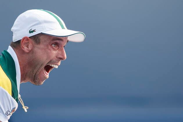 August 11, 2021, Toronto, on, Canada: Roberto Bautista Agut, of Spain, serves to Tommy Paul, of the United States, during National Bank Open men s tennis action, in Toronto, Wednesday, Aug. 11, 2021. Canada News - August 11, 2021 - ZUMAc35_ 20210811_zaf_c35_220 Copyright: xColexBurstonx