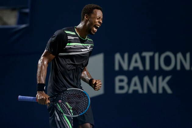 August 11, 2021, Toronto, on, Canada: Gael Monfils, of France, celebrates a break point against John Millman, of Australia, during National Bank Open men s tennis action, in Toronto, Wednesday, Aug. 11, 2021. Canada News - August 11, 2021 - ZUMAc35_ 20210811_zaf_c35_313 Copyright: xColexBurstonx