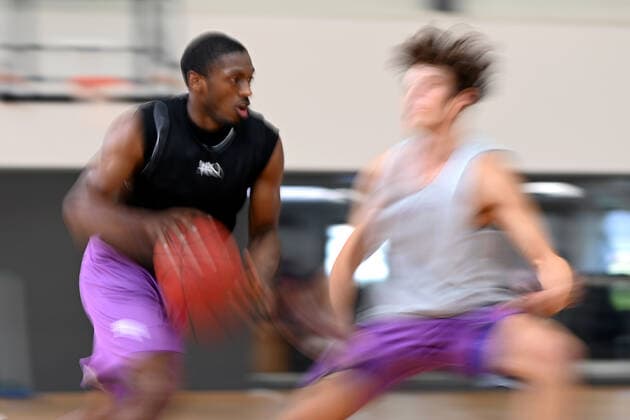 BG Göttingen training kick-off 11 08 2021, Basketball Bundesliga easyCredit BBL, season 2021 2022, BG Göttingen Kamar Baldwin l on the ball Göttingen Lower Saxony Germany