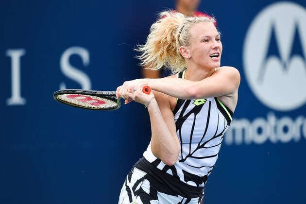 August 12, 2021: Look on Katerina Siniakova (CZE) during the WTA, Tennis Damen National Bank Open third round match at IGA Stadium in Montreal, Quebec. CSM Montreal Canada - ZUMAc04_ 20210812_zaf_c04_013 Copyright: xDavidxKirouacx