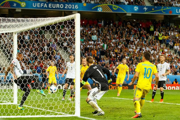 Mandatory Credit: Photo by Ben Queenborough BPI Shutterstock (5726030bm) Jerome Boateng of Germany clears the ball off the line during the UEFA EURO, EM, Europameisterschaft,Fussball 2016 Group C match between Germany and Ukraine played at The Pierre-Mauroy Stadium, Lille, France on June 12th 2016 Football - UEFA European Championships 2016 Group Stage Group C Germany v Ukraine Stade Pierre Mauroy, Villeneuve-d Ascq, France - 12 Jun 2016 EDITORIAL USE ONLY No use with unauthorised audio, video, data, fixture lists, club league logos or live services. Online in-match use limited to 75 images, no video emulation. No use in betting, games or single club league player publications. Football - UEFA European Championships 2016 Group Stage Group C Germany v Ukraine Stade Pierre Mauroy, Villeneuve-d Ascq, France - 12 Jun 2016 EDITORIAL USE ONLY No use with unauthorised audio, video, data, fixture lists, club league logos or live services. Online in-match use limited to 75 images, no video emulation. No use in betting, games or single club league player publications. Copyright: xBenxQueenborough BPI Shutterstockx 5726030bm