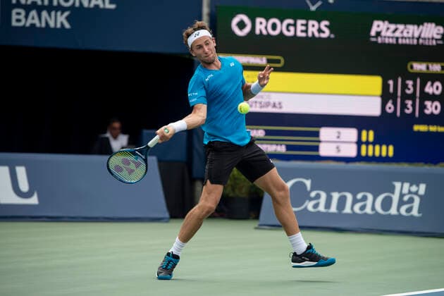 August 13, 2021, Toronto, Ontario, Canada: Casper Ruud pictured in his Quarter-final match of the National Bank Open against Stefanos Tsitsipas. Toronto Canada - ZUMAc232 20210813_zip_c232_006 Copyright: xGilesxCampbellx