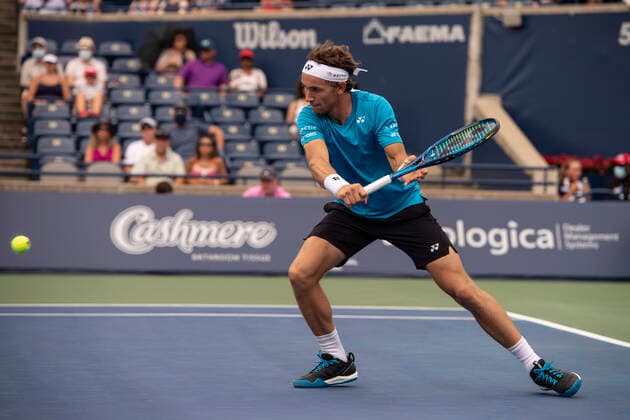 August 13, 2021, Toronto, Ontario, Canada: Casper Ruud pictured in his Quarter-final match of the National Bank Open against Stefanos Tsitsipas. Toronto Canada - ZUMAc232 20210813_zip_c232_007 Copyright: xGilesxCampbellx