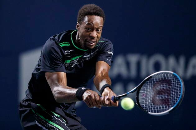 August 13, 2021, Toronto, on, Canada: Gael Monfils, of France, returns a ball to John Isner, of United States, during their quarter final match on Day 5 of the National Bank Open men s tennis tournament in Toronto, Friday, Aug. 13, 2021. Canada News - August 13, 2021 - ZUMAc35_ 20210813_zaf_c35_220 Copyright: xColexBurstonx