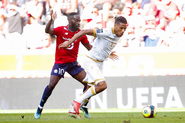 Jean Clair Todibo (OGC Nice) Vs Jonathan Ikone (Losc) FOOTBALL : Lille Vs OGC Nice - Ligue 1 - 14 08 2021 MichaelBaucher Panoramic 