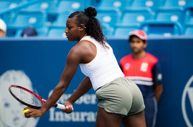 Mandatory Credit: Photo by Rob Prange Shutterstock (12288671j) Alycia Parks of the United States in action during qualifications at the 2021 Western & Southern Open WTA, Tennis Damen 1000 tennis tournament 2021 Western & Southern Open Day 1 - 14 Aug 2021 2021 Western & Southern Open Day 1 - 14 Aug 2021  Copyright: xRobxPrange Shutterstockx 12288671j