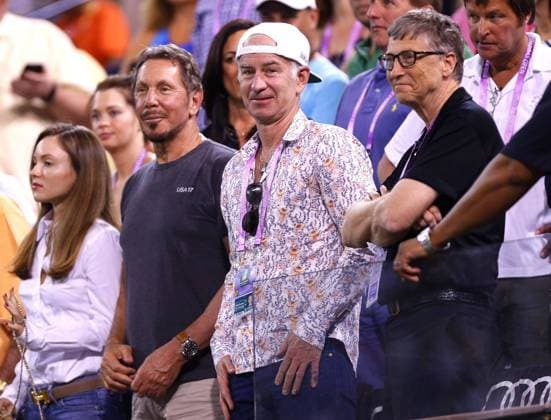 Mandatory Credit: Photo by Ella Ling Bpi Shutterstock (4528016ak) Larry Ellison, John McEnroe and Bill Gates at the BNP Paribas Open, Indian Wells, USA, 2015 ATP, Tennis Herren WTA, Tennis Damen Tennis World Tour 2015 BNP Paribas Open - Indian Wells Day Three Indian Wells Tennis Garden, Indian Wells, United States - 14 Mar 2015 Editorial use only. No merchandising. ATP WTA Tennis World Tour 2015 BNP Paribas Open - Indian Wells Day Three Indian Wells Tennis Garden, Indian Wells, United States - 14 Mar 2015 Editorial use only. No merchandising.  Copyright: xEllaxLing Bpi Shutterstockx 4528016ak