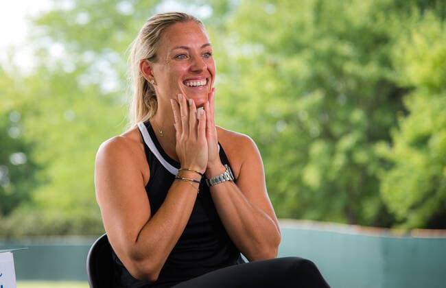 August 14, 2021, CINCINNATI, UNITED STATES: Angelique Kerber of Germany talks to the media ahead of the 2021 Western & Southern Open WTA, Tennis Damen 1000 tennis tournament CINCINNATI UNITED STATES - ZUMAa181 20210814_zaa_a181_291 Copyright: xRobxPrangex