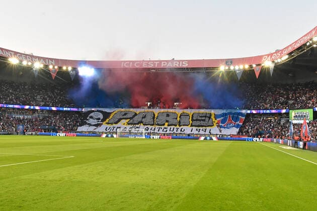 PSG vs Strasbourg in Parc des Princes, Paris, France, on August 14, 2021. 14 08 2021-Paris, FRANCE. FOOTBALL : Paris SG vs Strasbourg - Ligue 1 Uber Eats - 14 08 2021 LionelUrman Panoramic 