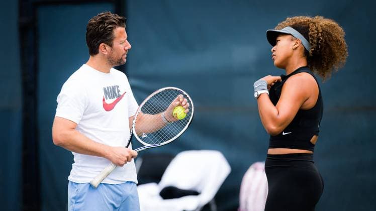 Mandatory Credit: Photo by Rob Prange Shutterstock (12293268l) Naomi Osaka of Japan with coach Wim Fissette during practice ahead of the 2021 Western & Southern Open WTA, Tennis Damen 1000 tennis tournament 2021 Western & Southern Open Day 2 - 15 Aug 2021 2021 Western & Southern Open Day 2 - 15 Aug 2021  Copyright: xRobxPrange Shutterstockx 12293268l