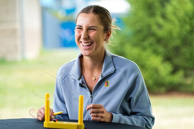 Mandatory Credit: Photo by Rob Prange Shutterstock (12293268s) Belinda Bencic of Switzerland talks to the media ahead of the 2021 Western & Southern Open WTA, Tennis Damen 1000 tennis tournament 2021 Western & Southern Open Day 2 - 15 Aug 2021 2021 Western & Southern Open Day 2 - 15 Aug 2021  Copyright: xRobxPrange Shutterstockx 12293268s