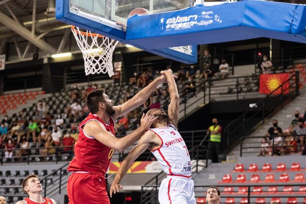 16 08 2021, Skoplje, Jane Sandanski Arena, World Cup European Pre Qualifiers Switzerland North Macedonia, Selim Fofana Switzerland against 0 Bojan Krstevski North Macedonia Skoplje Skoplje North Macedonia  Copyright: xJustPictures.ch NikolaxKrsticx