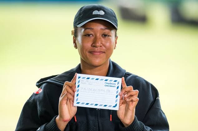 Mandatory Credit: Photo by Rob Prange Shutterstock (12294756cg) Naomi Osaka of Japan talks to the media ahead of the 2021 Western & Southern Open WTA, Tennis Damen 1000 tennis tournament Western & Southern Open Day Three, Tennis, Cincinnati, USA, 16 Aug 2021 Western & Southern Open Day Three, Tennis, Cincinnati, USA, 16 Aug 2021  Copyright: xRobxPrange Shutterstockx 12294756cg