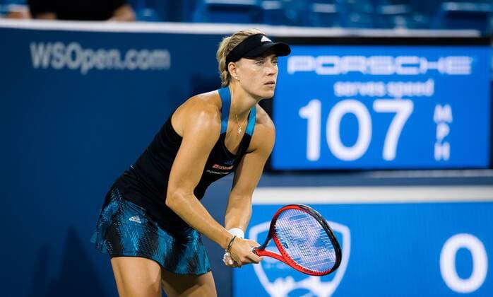 Mandatory Credit: Photo by Rob Prange Shutterstock (12294756ei) Angelique Kerber of Germany in action during the first round of the 2021 Western & Southern Open WTA, Tennis Damen 1000 tennis tournament Western & Southern Open Day Three, Tennis, Cincinnati, USA, 16 Aug 2021 Western & Southern Open Day Three, Tennis, Cincinnati, USA, 16 Aug 2021  Copyright: xRobxPrange Shutterstockx 12294756ei